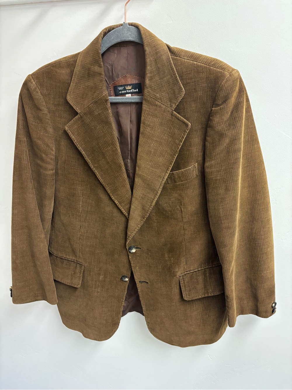 CORTEFIEL CORDUROY BLAZER JACKET SPORTCOAT  MEN 40   MUTED  BROWN